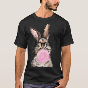 Cute Bunny Gles Bubblegum Easter Day Girls Kids Bo T-Shirt