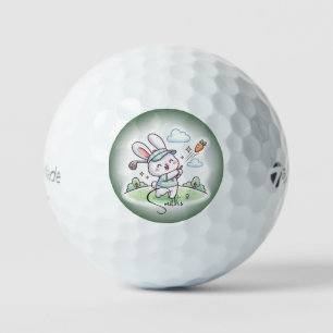 Cute Bunny Golfer Desingn Golf Balls