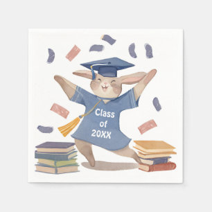 Cute Bunny Graduation Party Napkins