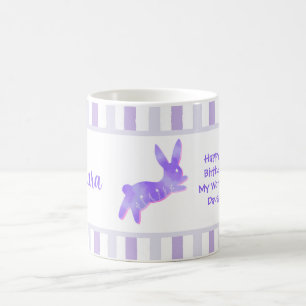 Cute Bunny Happy 19 Birthday Daughter Custom Name  Coffee Mug