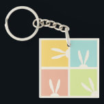 Cute Bunny Happy Easter Eggs Hunt Party Spring Key Ring<br><div class="desc">Cute Bunny Happy Easter Eggs Hunt Party Spring Trendy Design Trendy Design. Easter Kids Event, Birthday, Baby Shower, Easter Brunch Decoration. Cute Rabbit animal Illustration. Beautiful Gift and Present. For Accessories > Keychains & Lanyards Trendy design. For her, girl, For Him, boy, woman, man, baby, birthday, Family, Mum, Mother, Father,...</div>