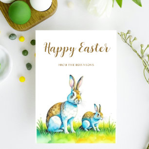 Cute Bunny Happy Easter Holiday Card