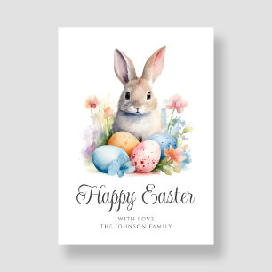 Cute Bunny Happy Easter Holiday Card