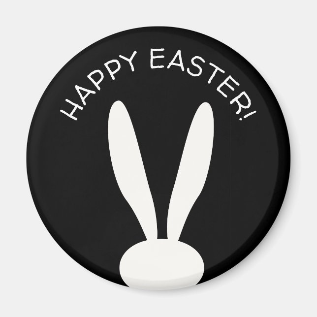 Cute Bunny Happy Easter Holiday Eggs Hunt Party Magnet (Front)
