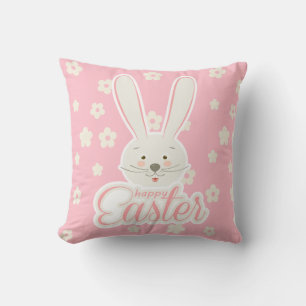 CUTE BUNNY HAPPY EASTER HOLIDAY PARTY Trendy Cushion