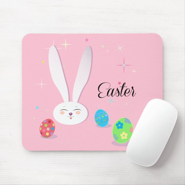 CUTE BUNNY HAPPY EASTER HOLIDAY PARTY Trendy Mouse Pad (With Mouse)