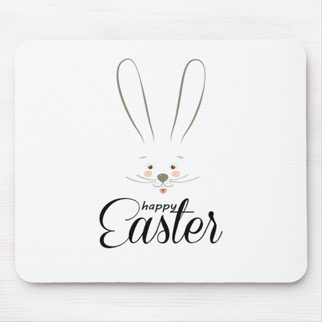 CUTE BUNNY HAPPY EASTER HOLIDAY PARTY Trendy Mouse Pad (Front)