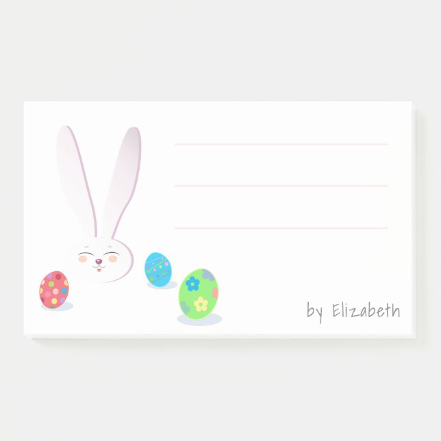 CUTE BUNNY HAPPY EASTER HOLIDAY PARTY Trendy Post-it Notes (Front)