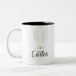 CUTE BUNNY HAPPY EASTER HOLIDAY PARTY Trendy Two-Tone Coffee Mug
