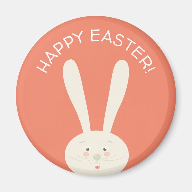 Cute Bunny Hapy Easter Eggs Hunt Party Magnet (Front)