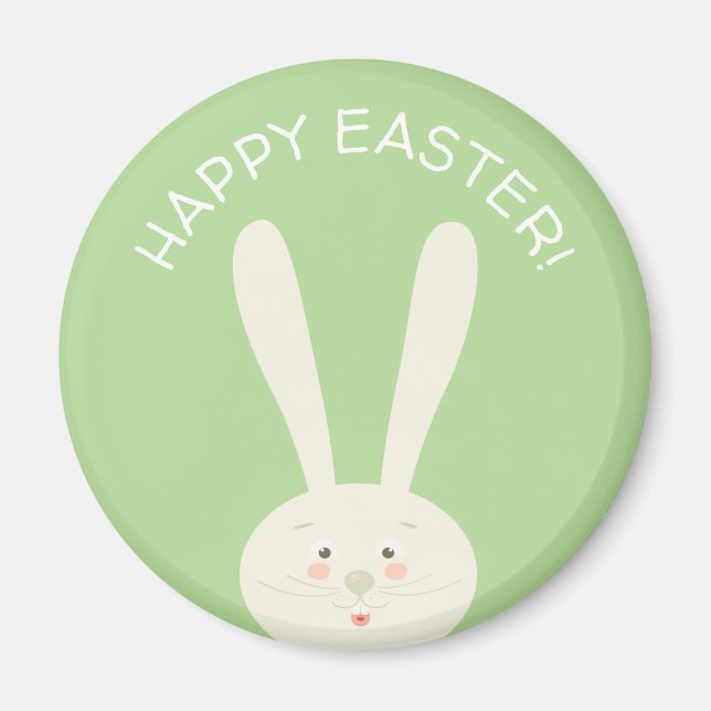 Cute Bunny Hapy Easter Eggs Hunt Party Magnet (Front)