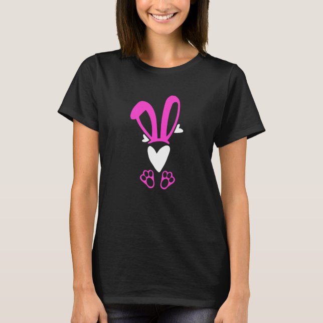 Cute Bunny Heart Bunnies Rabbit Happy Easter Egg H T-Shirt (Front)