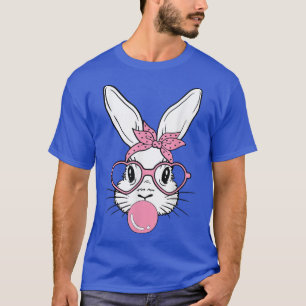 Cute Bunny Heart Glasses Bubblegum for Women Kids T-Shirt