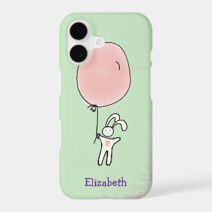 Cute Bunny Holding a Balloon Personalised