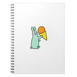 Cute Bunny Holding Ice Cream Notebook
