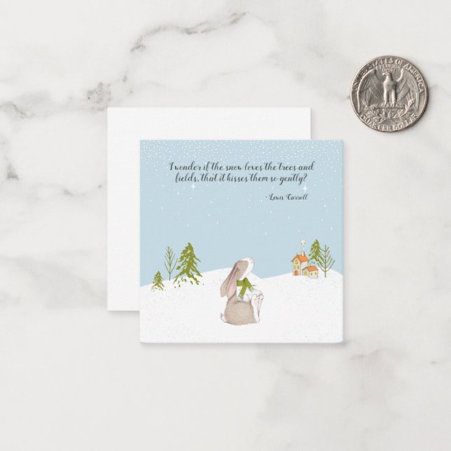 Cute Bunny Holiday Card (Front/Back In Situ)