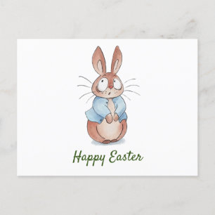 Cute bunny holiday postcard