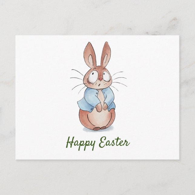 Cute bunny   holiday postcard (Front)