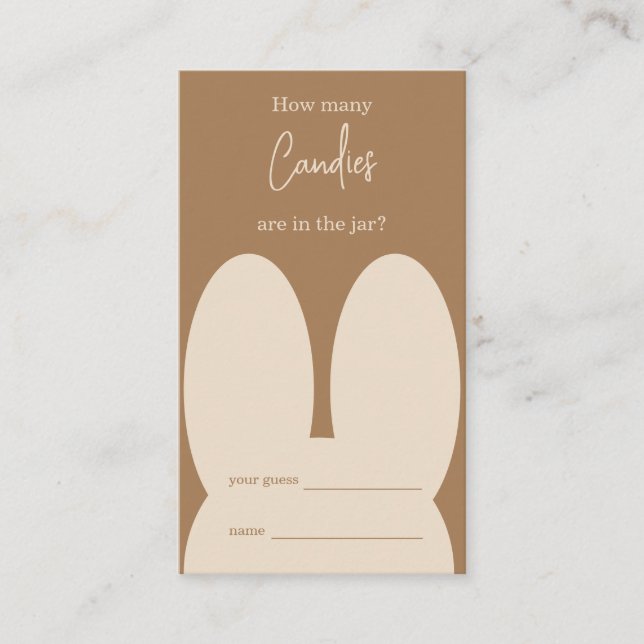 Cute bunny How many candies game Enclosure Card (Front)