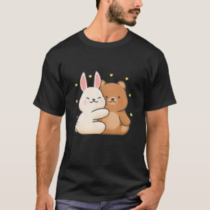 Cute Bunny Hug Bear, Bunny and Bear They Share Lov T-Shirt