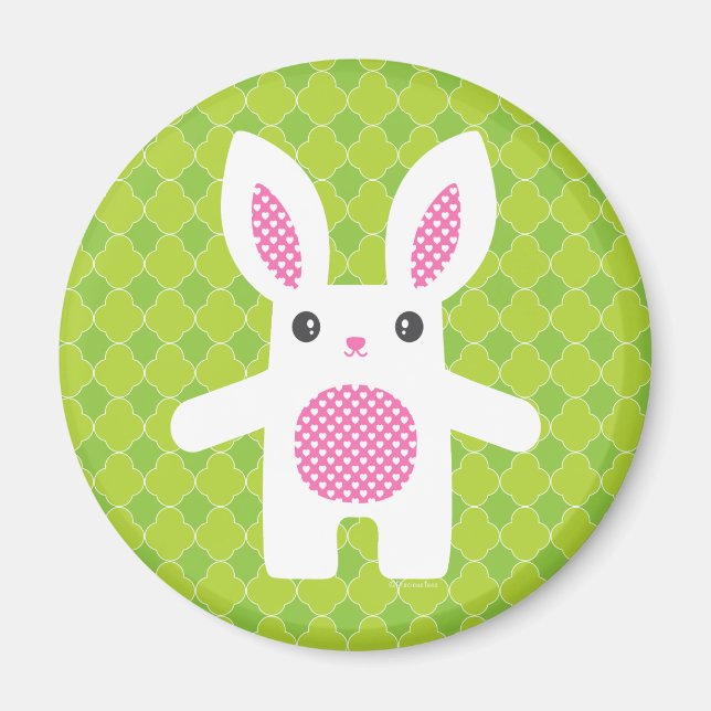 Cute Bunny Hug  Magnet (Front)