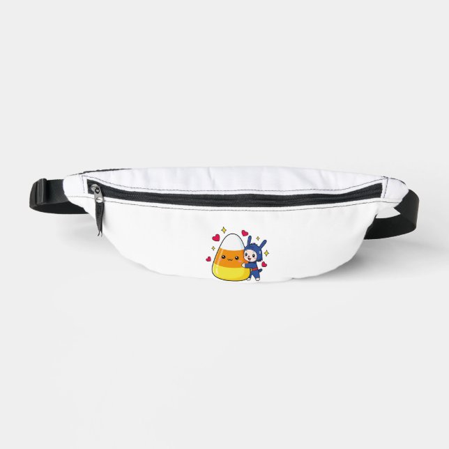 Cute Bunny Hugging Candy Corn Bum Bags (Front)