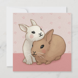 Cute Bunny Illustration Invitation