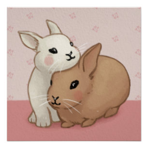Cute Bunny Illustration Poster