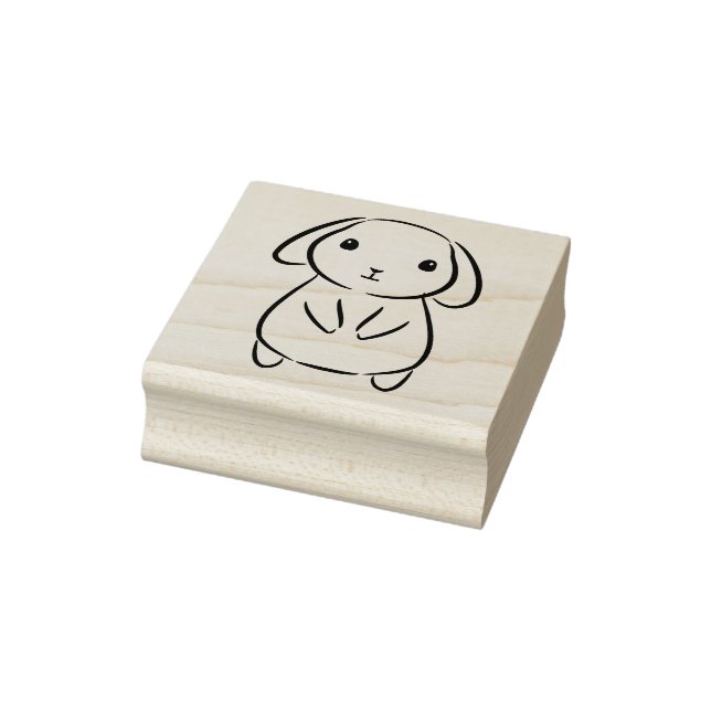 Cute Bunny Illustration Rubber Stamp (Stamp)