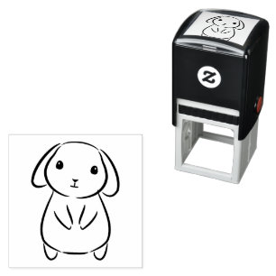 Cute Bunny Illustration Self-inking Stamp