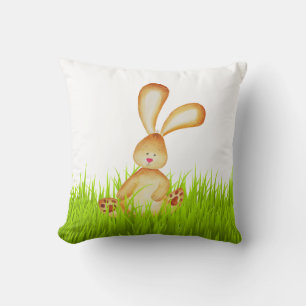 Cute Bunny in Grass Spring Cushion