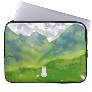 Cute Bunny in Mountain View Laptop Sleeve