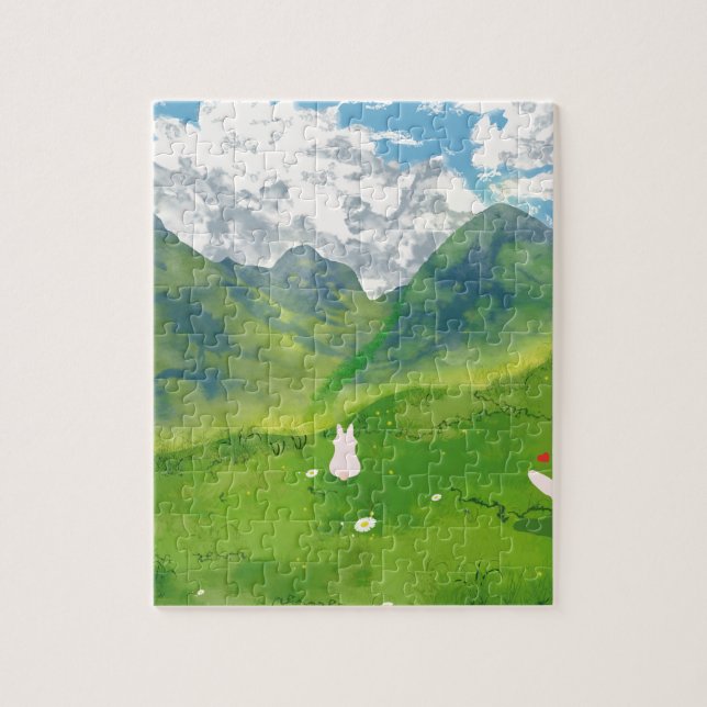 Cute Bunny in Mountain View Puzzle (Vertical)