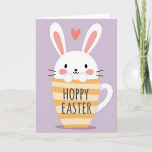 Cute Bunny In Mug Greeting Card