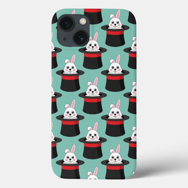 Cute Bunny in Wizard Hat Pattern Case-Mate iPhone Case (Back)
