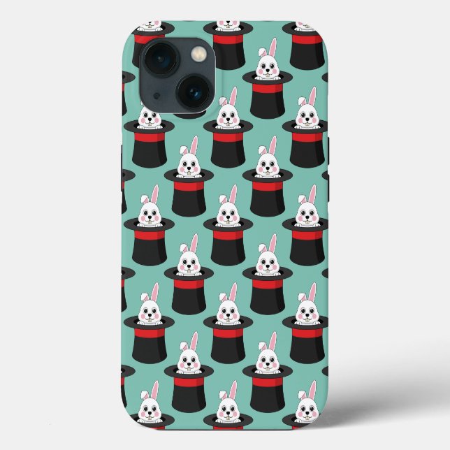 Cute Bunny in Wizard Hat Pattern Case-Mate iPhone Case (Back)
