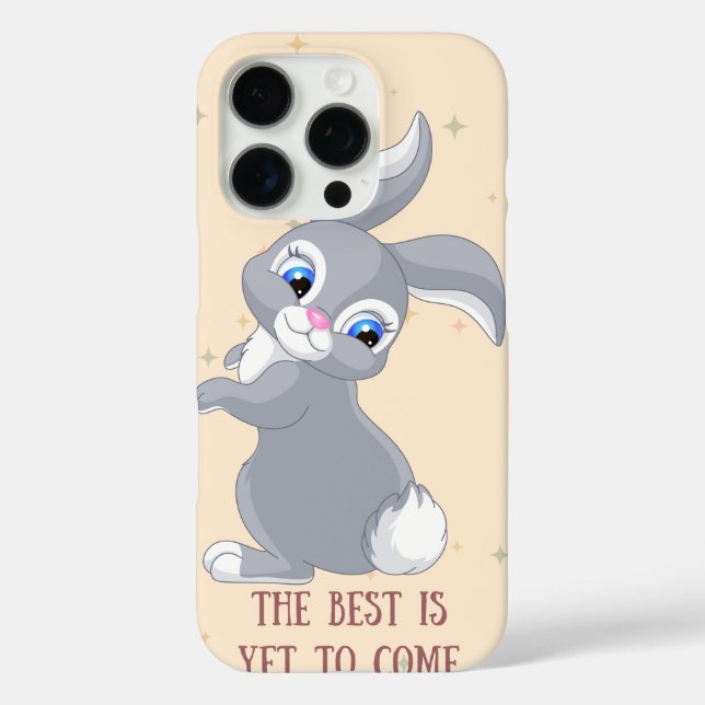'Cute Bunny' Inspirational iPhone 16 Pro Case (Back)