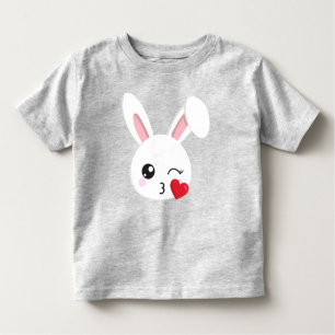 Cute Bunny, Little Bunny, White Bunny, Heart, Kiss Toddler T-Shirt