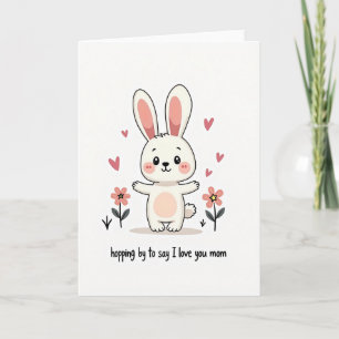 Cute Bunny Love Blossom Card