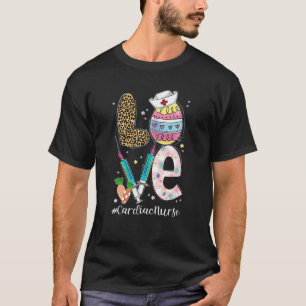 Cute Bunny Love Cardiac Nurse Leopard Easter Egg C T-Shirt
