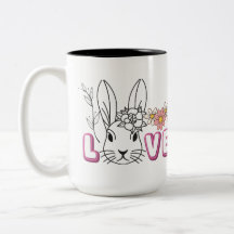 cute bunny love mug