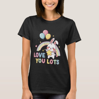 Cute Bunny Love You Lots | Kawaii Rabbit with Ball T-Shirt