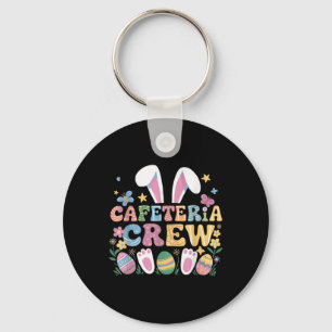 Cute Bunny Lunch Lady Cafeteria Crew Happy Easter  Key Ring