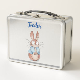 Cute bunny metal lunch box Personalised