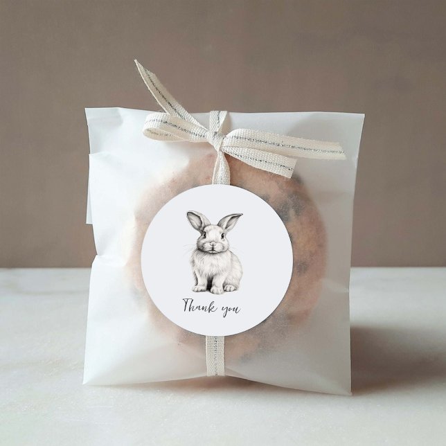 Cute Bunny Minimalist Thank You Sticker (Creator Uploaded)