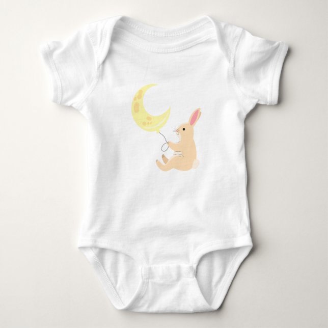 Cute Bunny Moon Baby Bodysuit (Front)