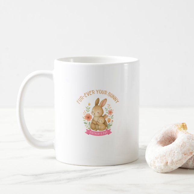 Cute Bunny Mother's Day  Coffee Mug (With Donut)
