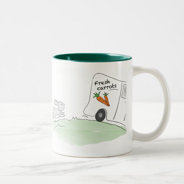 Cute Bunny mug (Chasing carrots) (Right)