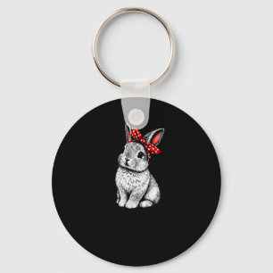 Cute bunny mum mama rabbit happy easter day women key ring