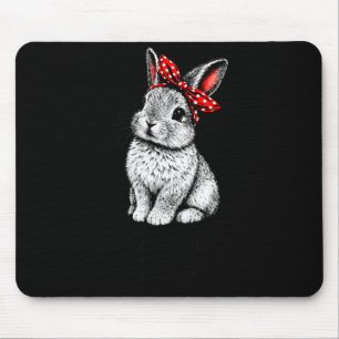 Cute bunny mum mama rabbit happy easter day women mouse pad